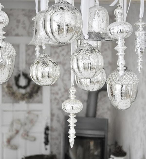 nápady na vianočné dekorácie striebornej gule nápady na vianočné dekorácie striebornej gule