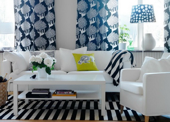 Nápady na dizajn obývacej izby Záclonové pásy IKEA sa odizolujú Obývacia izba-nápady-nápady-IKEA-záves-pás-koberec