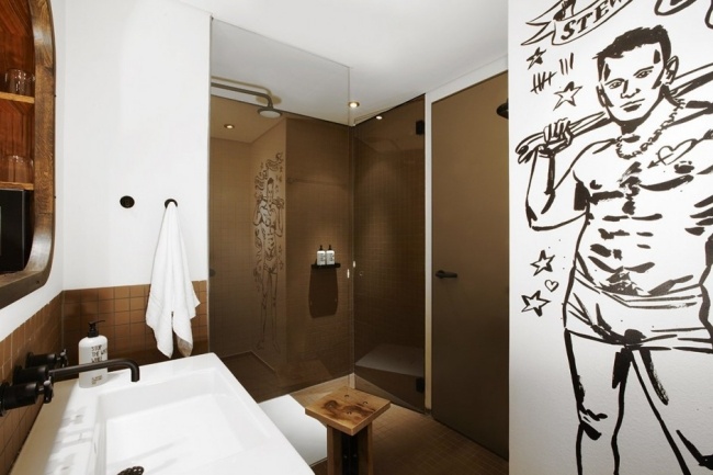 25 -hodinová hotelová kúpeľňa námornícka nástenná dekorácia čierna a biela 25 -hodinová hotelová hamburg kúpeľňa nástenná dekorácia na stenu