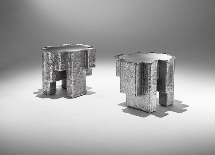 dizajnér-nábytok-piergiorgio-robino-niklová-taburetka