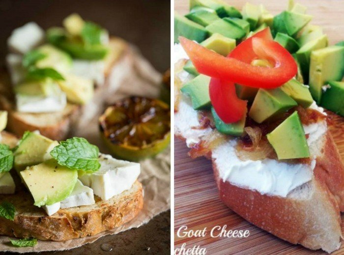 Bruschetta z avokáda a kozieho syra