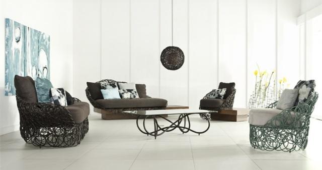 ratanový záhradný nábytok NOODLE KENNETH COBONPUE ratanový vonkajší nábytok Dizajnové záhradné stoličky a kreslá NOODLE KENNETH COBONPUE