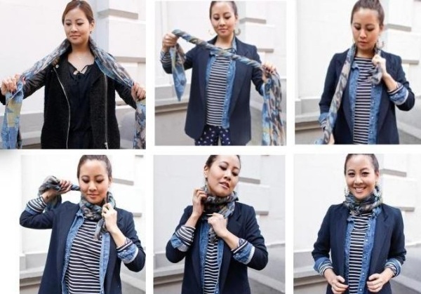 Zaviažte šatku a konce stočte ako had módne-nápady-ako-viazať-šatku-hada-s-uzlom