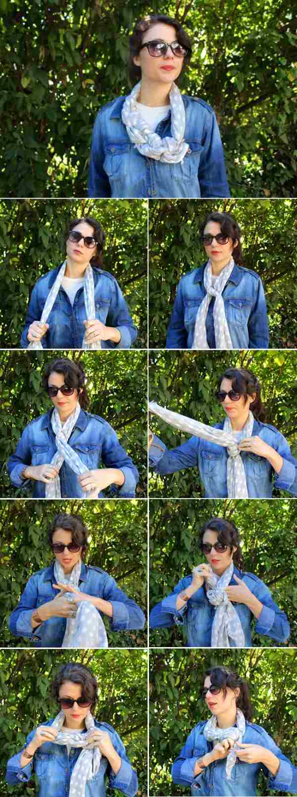 Technika viazania na šál alebo nápady na styling šatky na leto nosené voľne Šál-alebo-šál-uzol-styling-nápady-na-leto-nosené-voľne