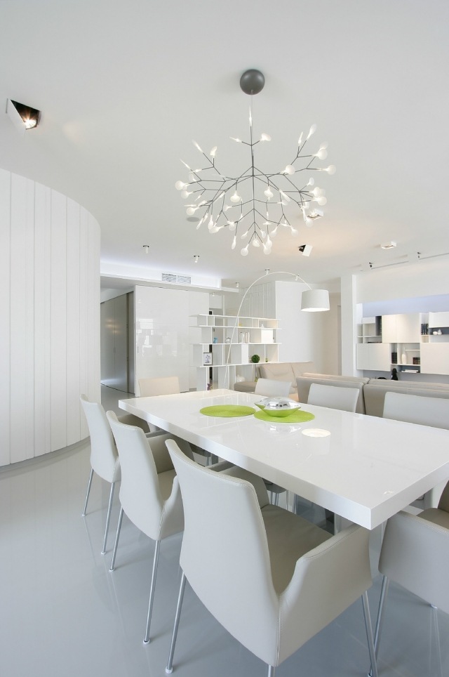 nápady na bývanie-biela-jedáleň-nábytok-dizajnér-luster