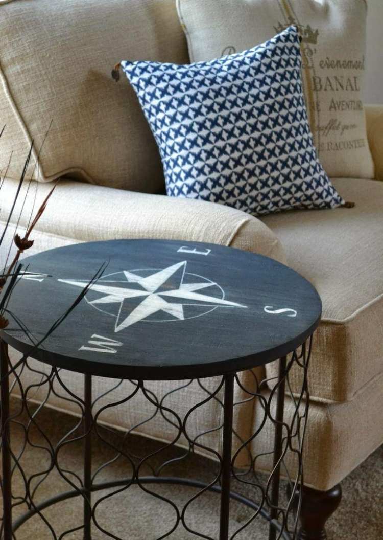 kompas námornej dekorácie-urob si sám-bočný stôl