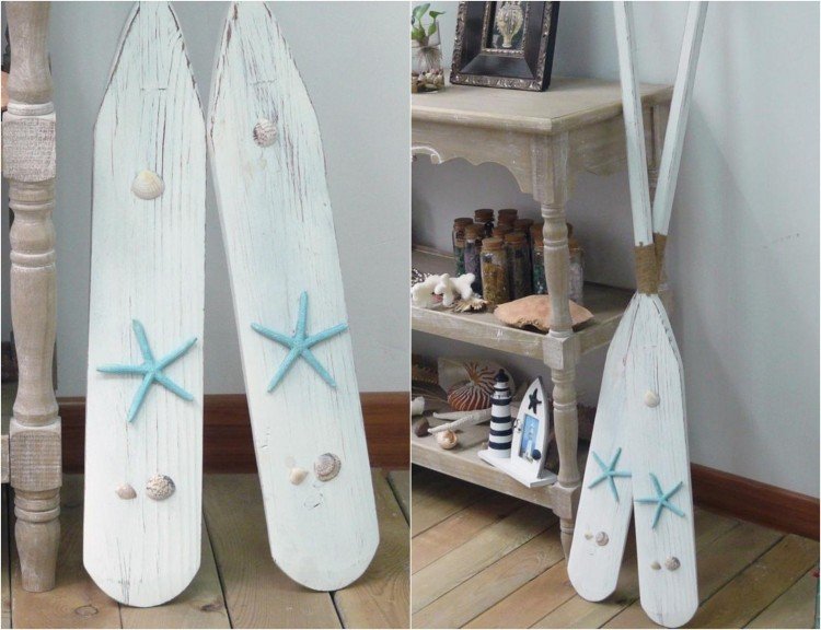 námorné-deco-nápady-bielo-natreté-staré-pádlové škrupiny