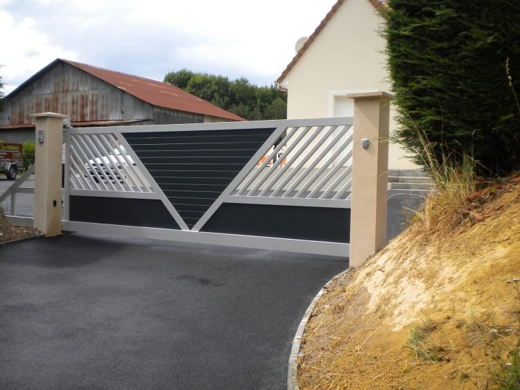 dizajn posuvných dverí-elektrický-pohon-sivý-čierny