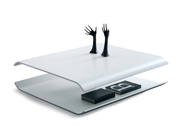 trendy Nápady na dizajn nábytku Konferenčné stolíky-biele s vysokým leskom zvýraznené