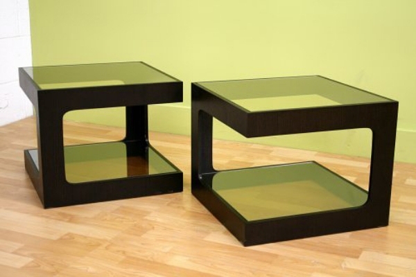 obdĺžnikové stoly Ida čierno-dubová sklenená doska