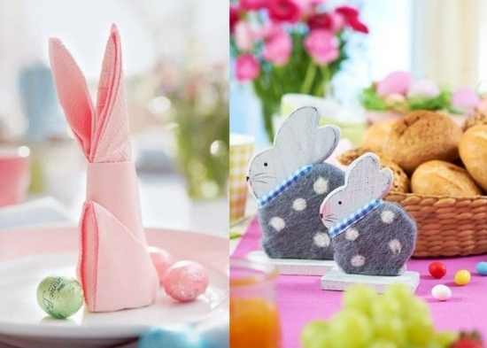 Veľkonočné zajačiky zdobenie-výroba obrúskov-skladacie figúrky-šperky