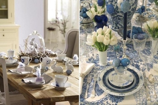 nápady na dekoráciu veľkonočného stolu aranžovanie kvetov-ročník