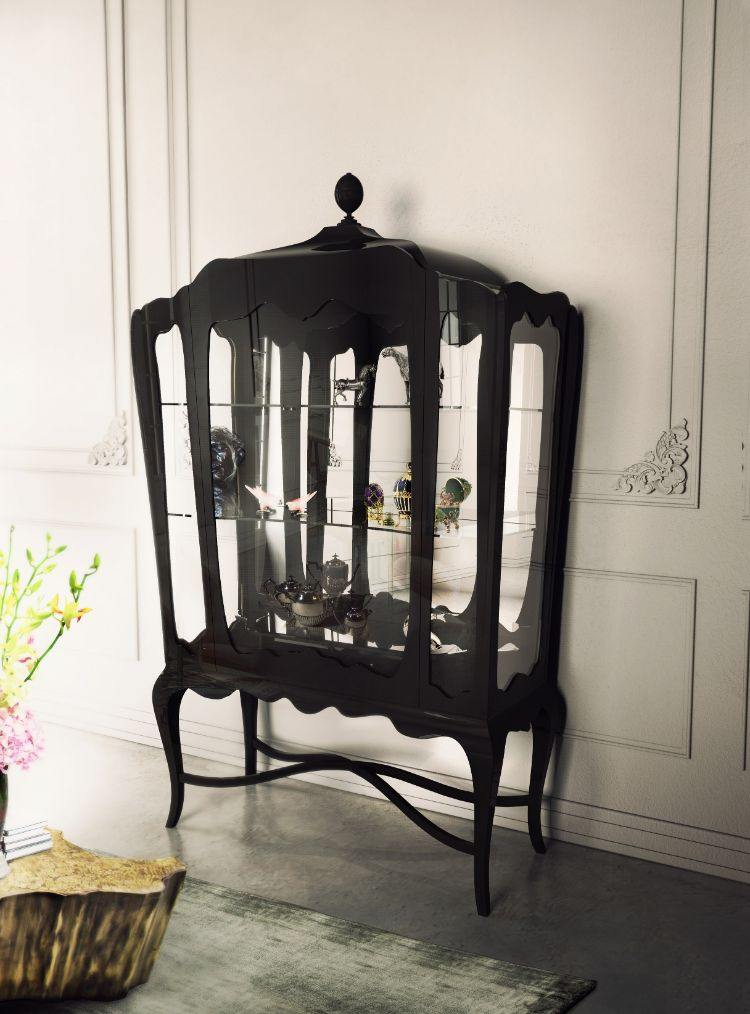 dizajnový nábytok-čierna-polica-sklo-zrkadlo-biela-stena-sivá-podlaha-koberec (2)