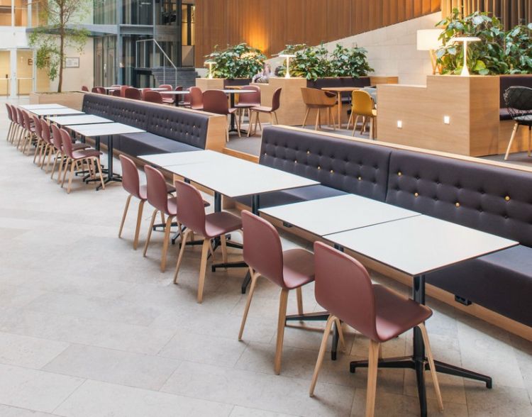 dizajnový nábytok-ružová-kreslo-pohovka-čierne-čalúnené-sivé-podlahy-zelené-rastliny-VISU