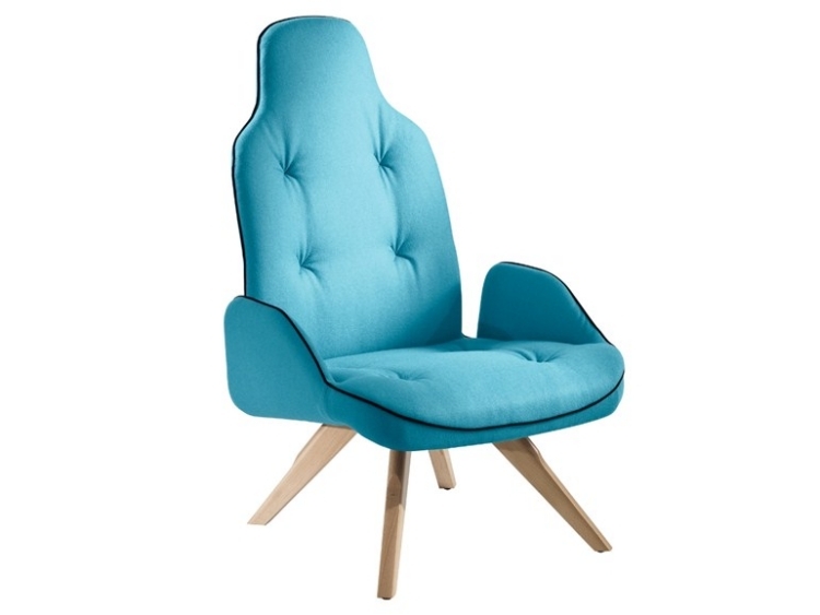 Retro kreslo s podrúčkami-BETIBÙ s dreveným rámom a modrým čalúnením, ŽIDLE & amp; VIAC Retro-dizajnér-kreslo-podrúčky-BETIBÙ-drevený rám-čalúnený-ŽIDLIA- & amp; -VIAC