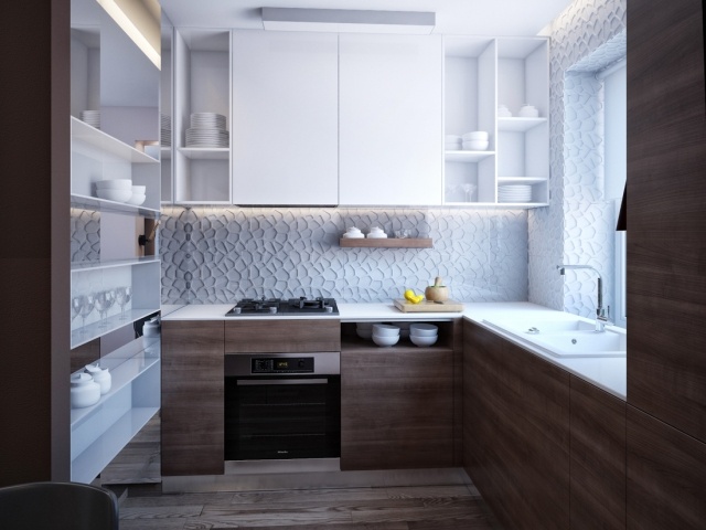 malé kuchynské fronty biele wenge dekoratívne nástenné panely voštinový vzor malá kuchyňa-biela-wenge-fronty-dekoratívne-nástenné-panely-voštinový vzor