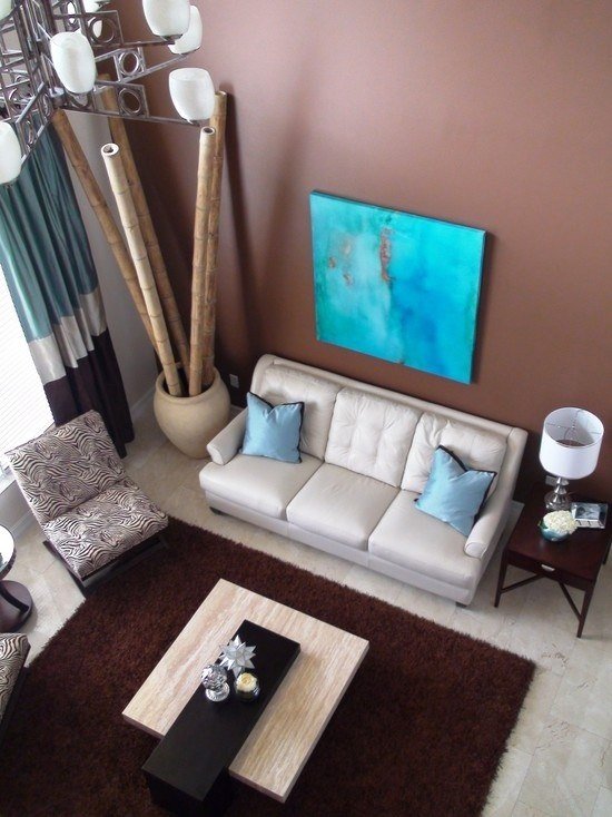 nápady bambusové tyče výzdoba obývačka veľká váza roh