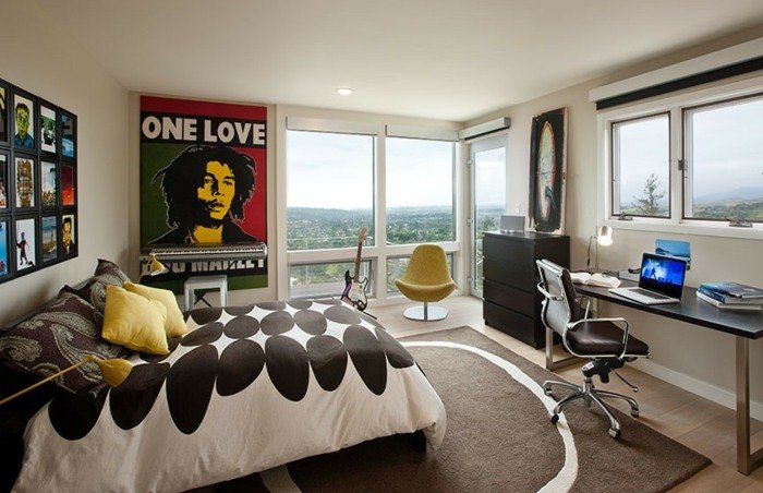 Nápady na dizajn manželskej postele pre rodičov Bob Marley