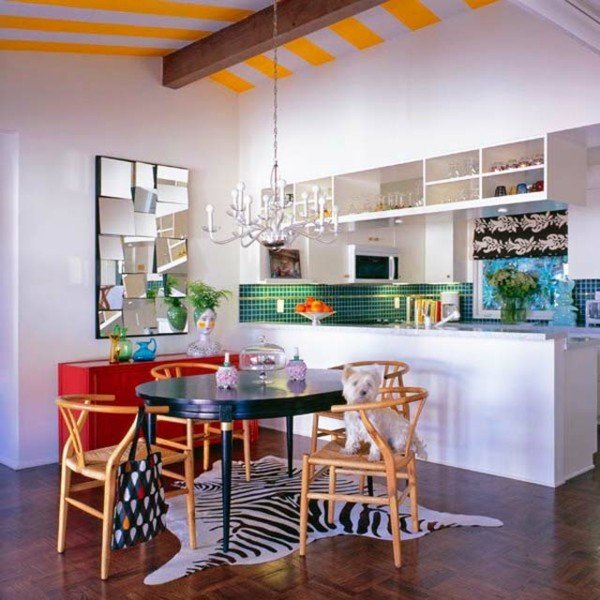 Nápady na dizajn stropu, žlté pruhy Nápady-na-strop-dizajn-žlté pruhy