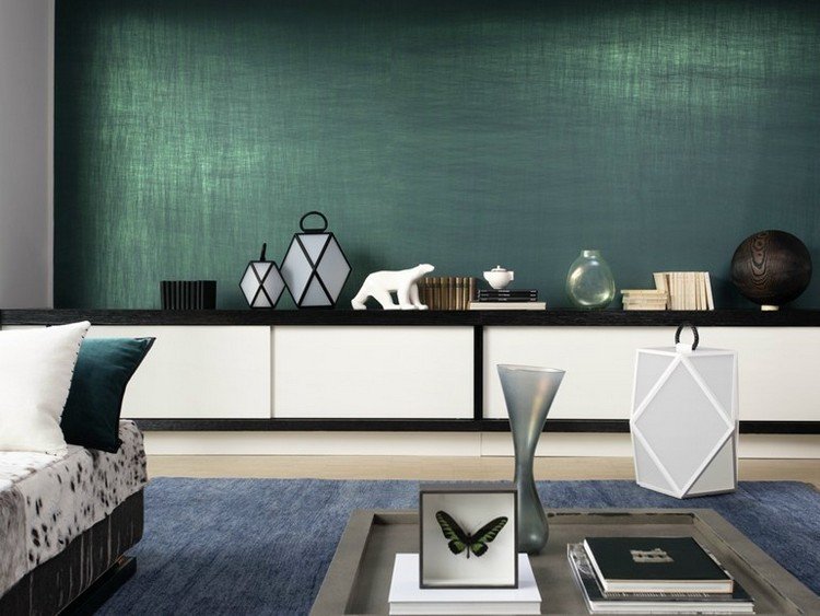 Stenové panely z prírodného vlákna v smaragdovo zelenej farbe - Vega od Elitis Kreatívne nápady pre život stenový dizajn-obývacia izba-panely z prírodných vláknových stien-smaragdovo-zelená-VEGA-elitis