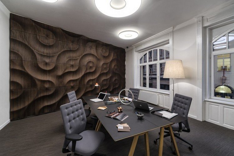 3D drevené nástenné panely do kancelárie - Volga od Moko kreatívne-obývacie-nápady-stenový-design-3d-nástenné-panely-drevo-VOLGA-MOKO
