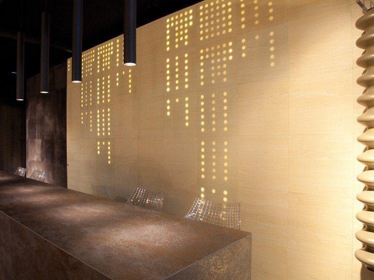 Nástenné panely s integrovanými LED svetlami Leykos od Menotti Specchia kreatívne nápady na bývanie-drevené stenové panely-integrované-LED-svetlá-LEYKOS-MENOTTI-SPECCHIA