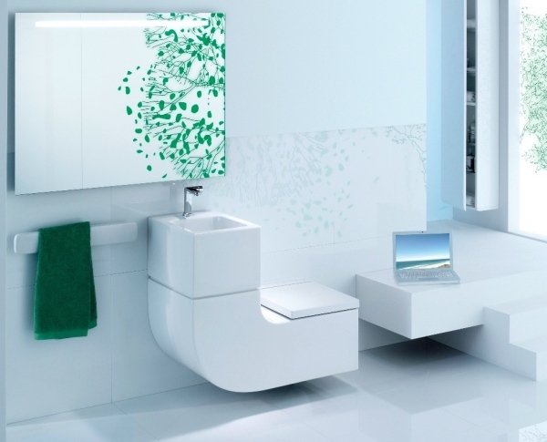 Sanitárne vybavenie-dizajnové umývadlo-hranaté Roca dvojité použitie vody z vodovodu Umývadlo-dizajn umývadlo-hranatý zásobník vody Roca