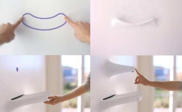 Závesné umývadlo-Michael Harboun-futuristický koncept Závesný dizajn umývadla-inovatívny Michael Harboun