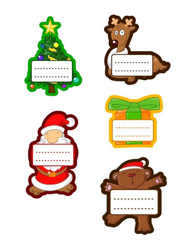 Vianočné motívy na vytlačenie na lístky alebo štítky na darčeky remeselné šablóny-vianočné-tlač-miesto-kartový-stôl