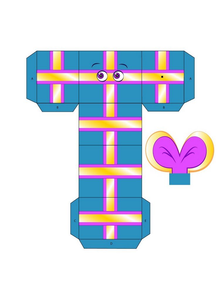 Darčeková krabička v modrej a fialovej farbe s očami Vytlačte si remeselné šablóny na vianočné darčekové krabičky-modro-fialové