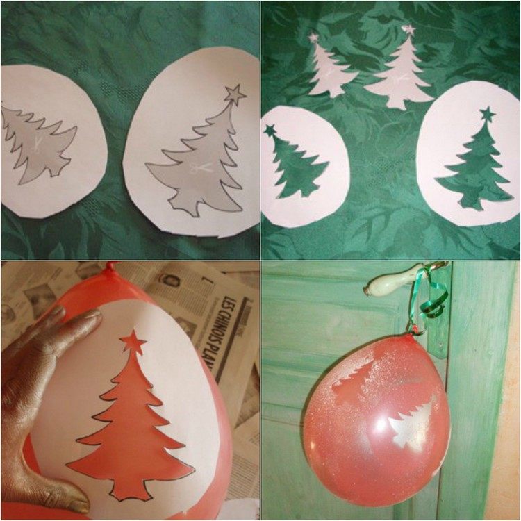 Šablónu pripevnite k balónu a nastriekajte balón-šablóna-strieborná-sprej-farba-ozdobiť