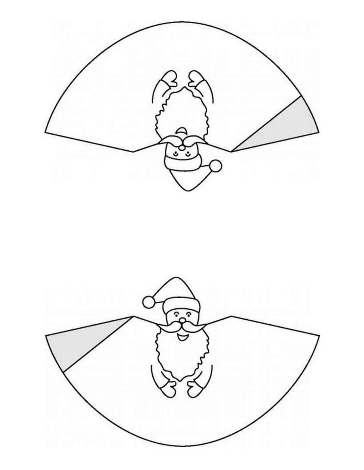 Šablóna Santa Clausa vytlačí tvar kužeľa remeselné šablóny-vianočná tlač-bábika-santa-claus-stavebný papier