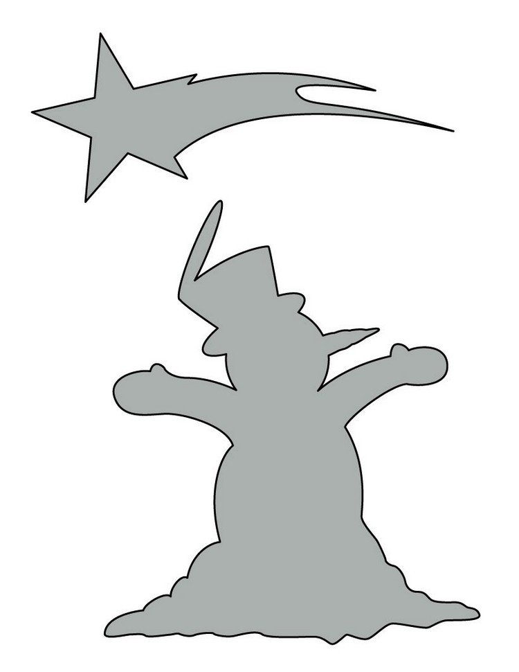 Snehuliak a hviezda Bethleem remeselné šablóny-vianočné-výtlačky-šablóny-snehuliaky-star-bethleem