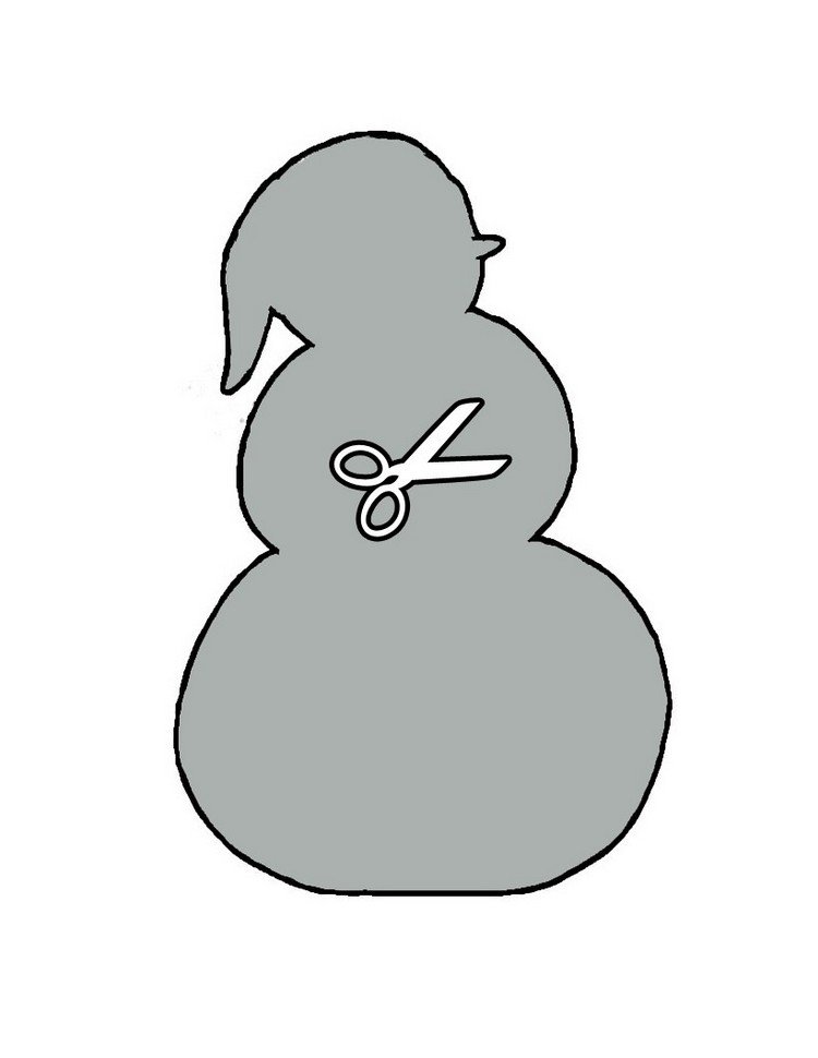 Šablóna snehuliaka na vystrihnutie remeselné šablóny-vianočná tlač snehuliaka