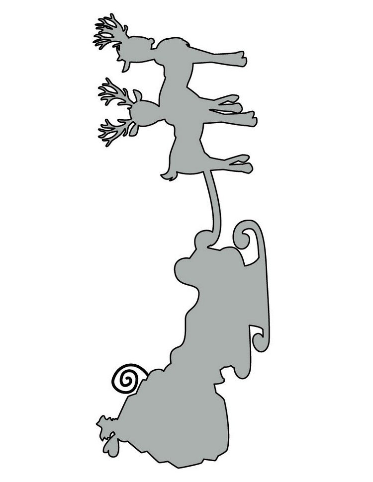 Šablóna Santa Clausových saní na vytlačenie remeselné šablóny-vianočné výtlačky-šablóny-santa-claus-sane