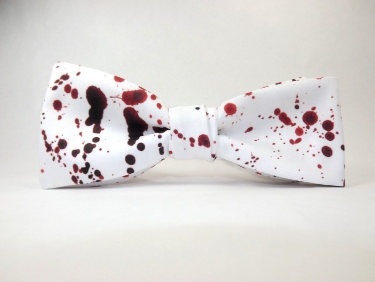 halloween-party-ozdoba-muška-biela-krvavé škvrny-kostýmy-doplnok