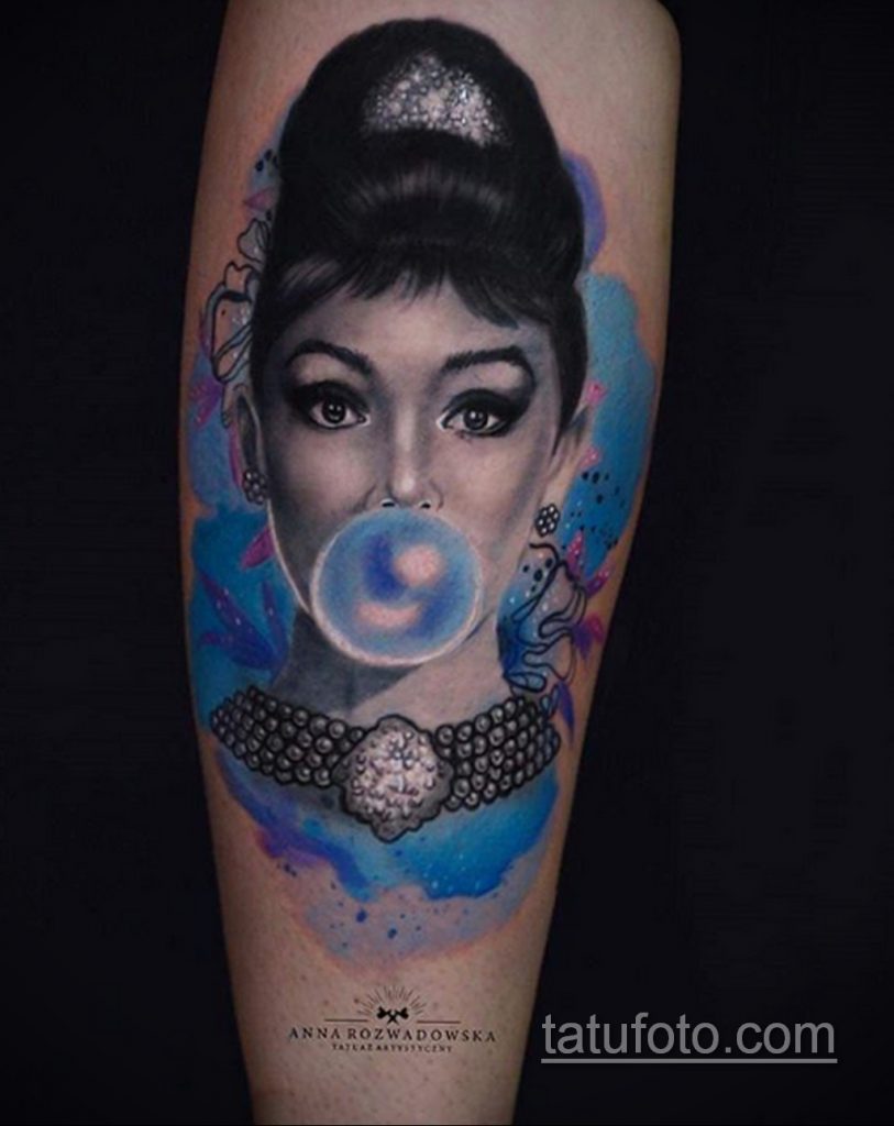 Zdjęcie tatuażu z Audrey Hepburn 08/10/2020 №014 -Tatuaż Audrey Hepburn-