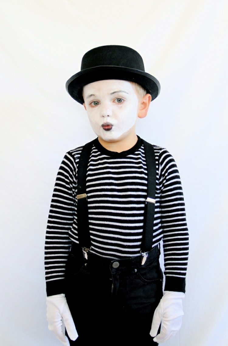 Detský kostým vo forme pantomímy Kostýmy Mardi Gras pre deti pantomimické líčiace čiapky