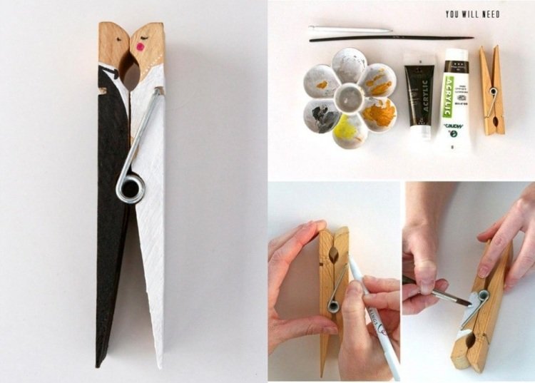 nápady na darčeky-svadobné-štipce na bielizeň-drevo-svadobné-pár-kutilstvo-kreatívne