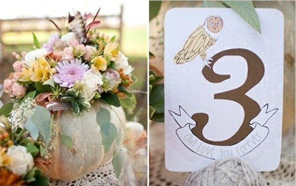 Prestieranie na stôl s tekvicovými kvetmi