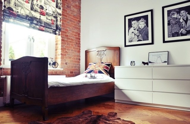 nápady pre mladú izbu-chlapec-deko-čierno-biele-fotografie-stena-charakteristika Veľkej Británie