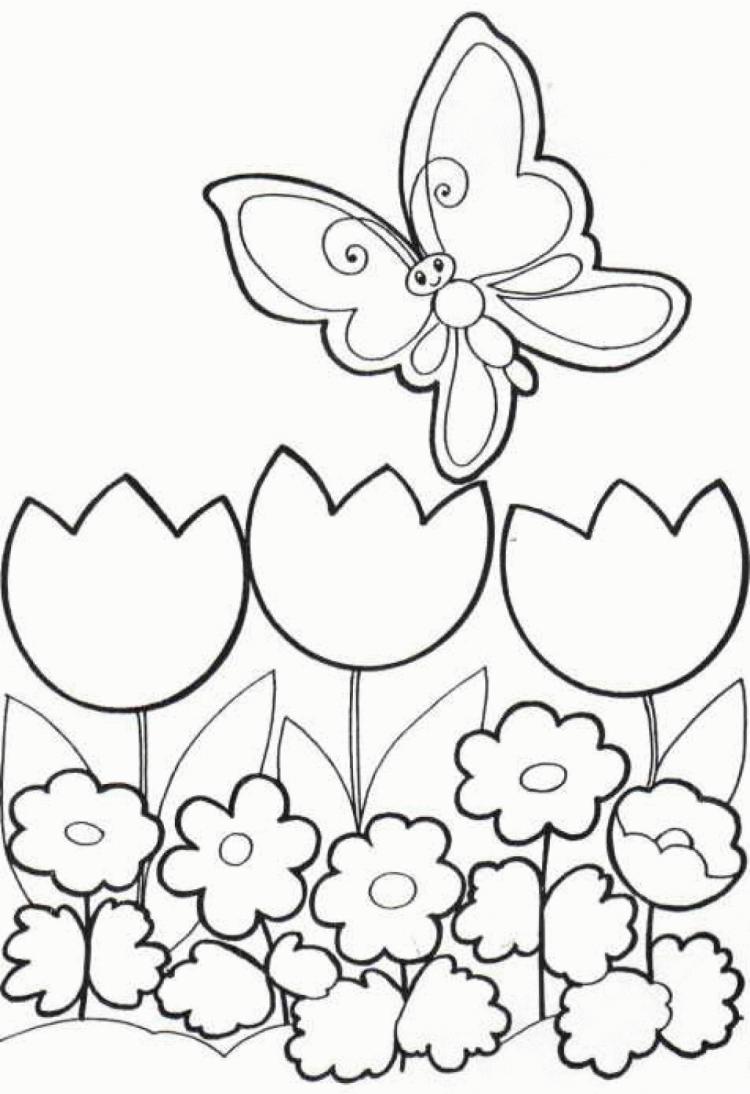 deti-omaľovánky-zvieratá-motýliky-kvety