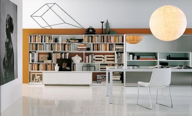 nápady lustrovej gule knižnica moderného domu nápady lustrovej gule pre modernú domácu knižnicu