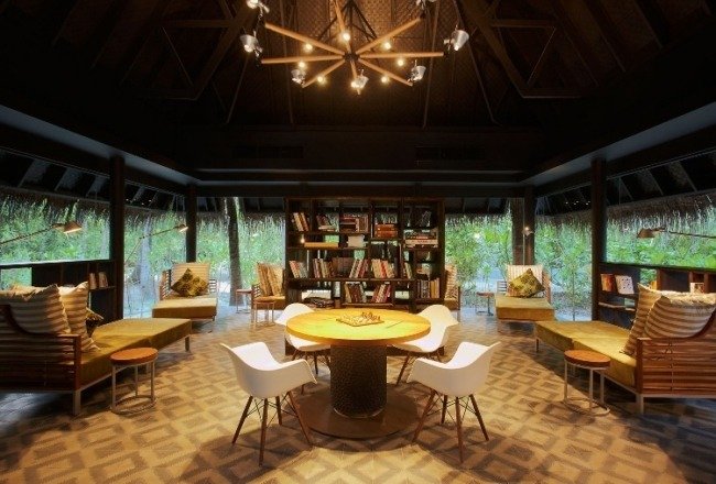 okenné steny sklenené nápady moderný dom knižnica nápady na sklenené steny na okná pre modernú domácu knižnicu