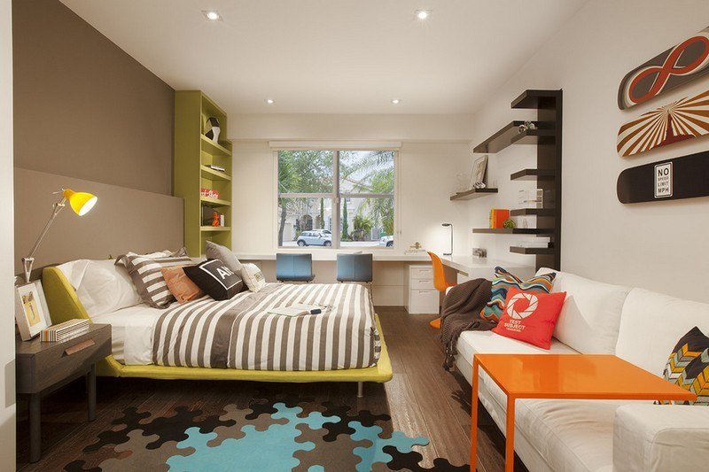 Miestnosť pre mládež-nápady-praktický-dizajn-nápady-koberec