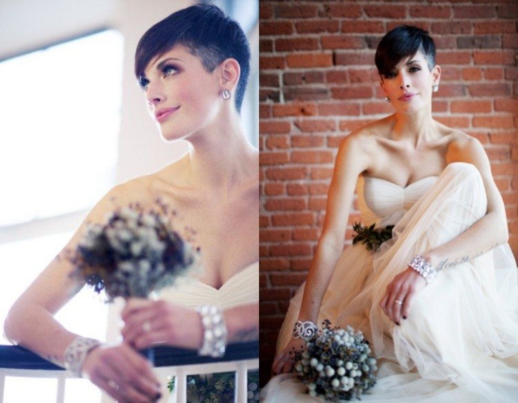 Krátky zostrih s podrezaním a dlhou šikmou ofinou svadobný účes-podrezané-krátke-vlasy-dlhé-šikmé-ofiny