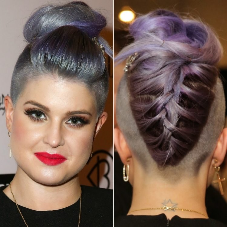 Updo s obráteným vrkočom svadobný účes-podrezaný-nápad-kelly-osbourne-zapletaný účes
