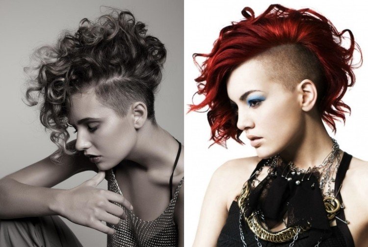 Kučeravé vlasy s vykrojením do strán pre divoký vzhľad svadobné-účesy-podrezané-nápady-kučeravé vlasy