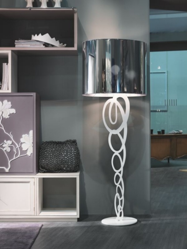 Stojacia lampa Tizziano Bizzotto taliansky kovový dizajn Stojacia lampa Tizziano Bizzotto kovová tienidlo taliansky design ellisse