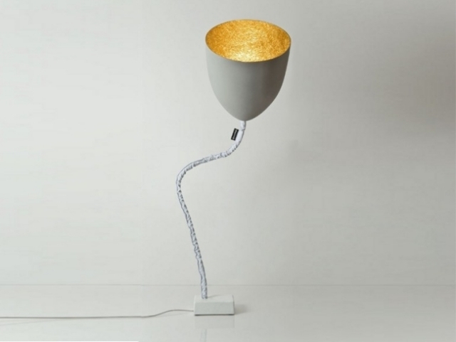 Stojacia lampa flexibilná konštrukcia-v-dizajne-kvetinový cemento Stojacia lampa moderná kovová flexibilná štruktúra cementu v kvete